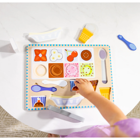 Melissa & Doug-Set de joaca din lemn si puzzle magnetic Inghetata [1]