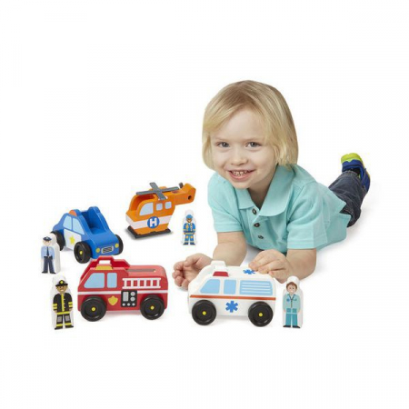 Melissa & Doug Set de joaca din lemn Vehicule de interventie [2]