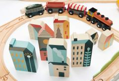 Set de tren cu vedere la munte, din lemn premium - Mountain View Train Set - Tender Leaf Toys [1]