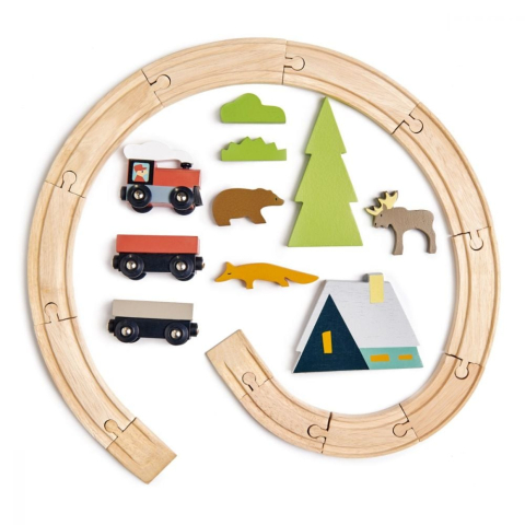 Tender Leaf Toys-Set de tren montan, din lemn premium - Treetops Train Set - Tender Leaf Toys [1]