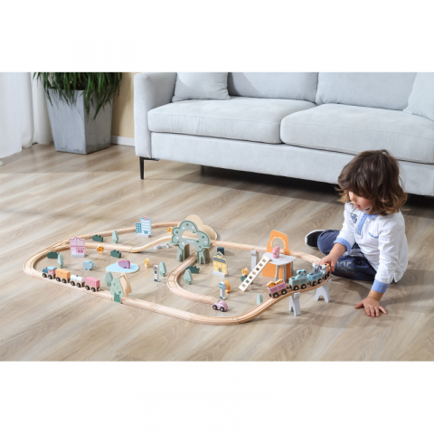Set de trenulete din 90 de piese, PolarB Viga [6]