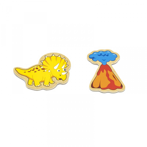 Viga-Set dinozauri magnetici din lemn 20 buc, Viga [4]