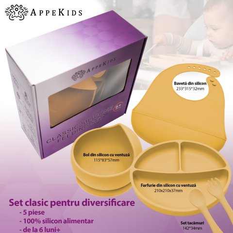 APPEKIDS-Set Diversificare, AppeKids, 100% Silicon, Classic - Honey [1]