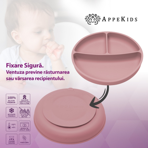 Set Diversificare, AppeKids, 100% Silicon, Classic - Old Rose [3]
