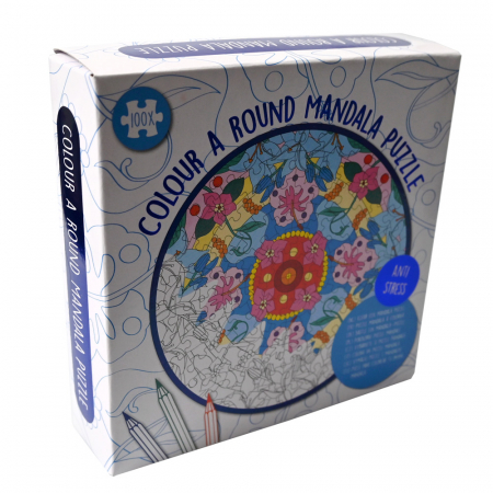 Akciók - WinsHolland-Set DIY Coloreaza propriul puzzle - mandala- albastru