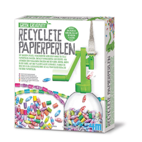 Oktató játékok - Set educativ, Margele din hartie reciclata, Green Creativity, 4M, + 5 ani