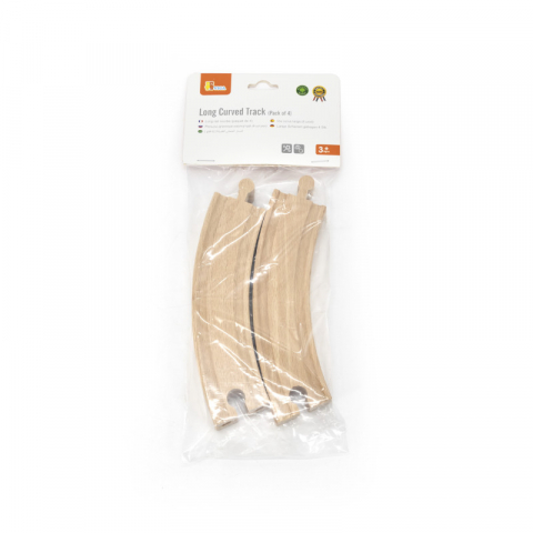 Jucarii sub 50 RON - Viga-Set extensii sine din lemn lungi curbate pentru trenulete, 4 buc,Viga