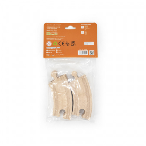 Set extensii sine din lemn mini curbate pentru trenulete, 4 buc,Viga [1]