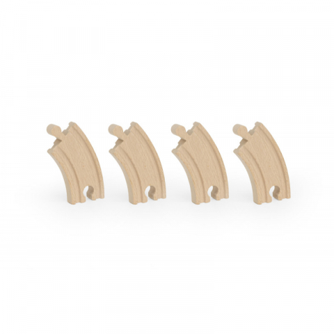 Set extensii sine din lemn mini curbate pentru trenulete, 4 buc,Viga [2]