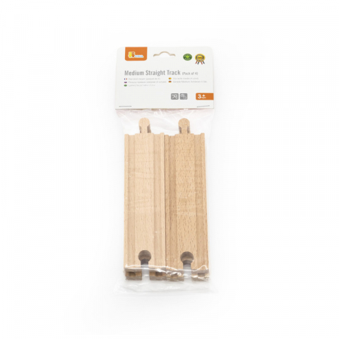 Jucarii sub 50 RON - Viga-Set extensii sine din lemn pentru trenulete, 4 buc, drepte medii,Viga