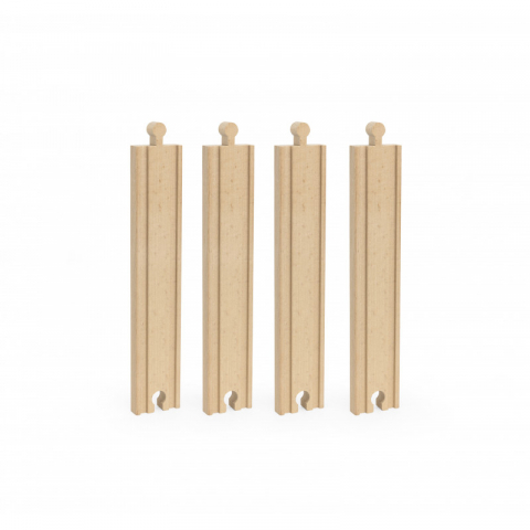 Set extensii sine din lemn pentru trenulete, 4 buc, drepte medii,Viga [2]