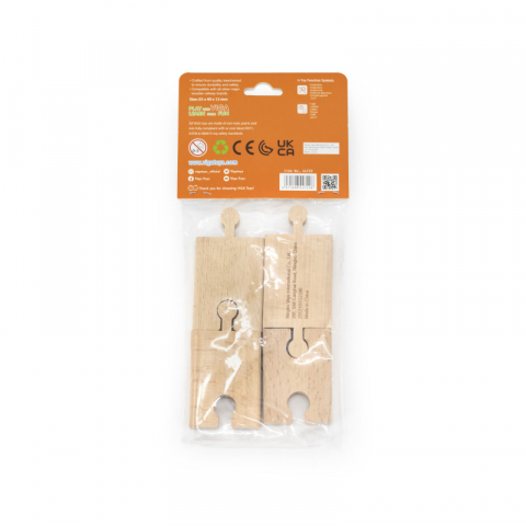 Set extensii sine din lemn pentru trenulete, 4 buc, drepte, mini, Viga [1]