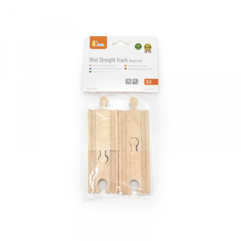 Játékok 3-5 éveseknek - Set extensii sine din lemn pentru trenulete, 4 buc, drepte, mini, Viga