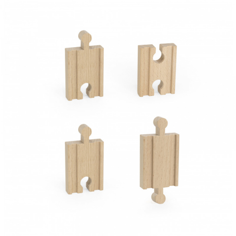 Set extensii sine din lemn pentru trenulete, 4 buc, drepte, mini, Viga [2]