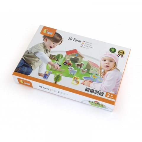 Jucarii 3-5 ani - Viga-Set Ferma din Lemn VIGA cu 30 de Figurine – Jucărie Montessori pentru Copii, Joc Imaginativ și Educativ