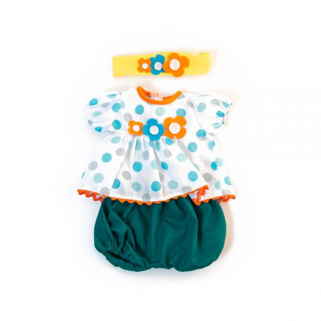 Storytelling - Miniland-Set imbracaminte vreme calda pentru papusa fetita 38 cm Dots