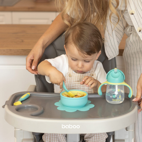 Set lingurita si furculita flexibile Baboo - Galben Verde, 6 luni+ [5]
