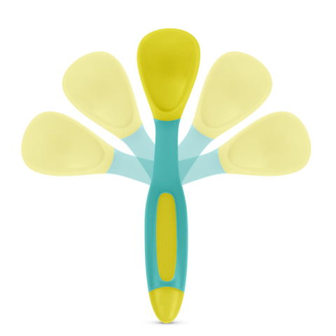 Set lingurita si furculita flexibile Baboo - Galben Verde, 6 luni+ [3]