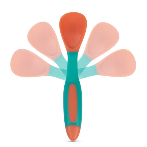 BABOO-Set lingurita si furculita flexibile Baboo - portocaliu Verde, 6 luni+ [4]