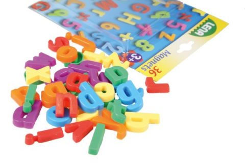 Cadouri botez - Set-litere-mici-magnetice-Lena-multicolore-36-piese-3-cm-lungime-Lena