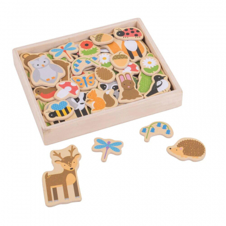 Jucarii educative - BIGJIGS Toys-Set magnetic - Animalute din padure