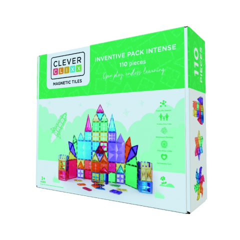 Jucarii 3-5 ani - Cleverclixx-Set magnetic de construit Inventiv 110 piese, Cleverclixx