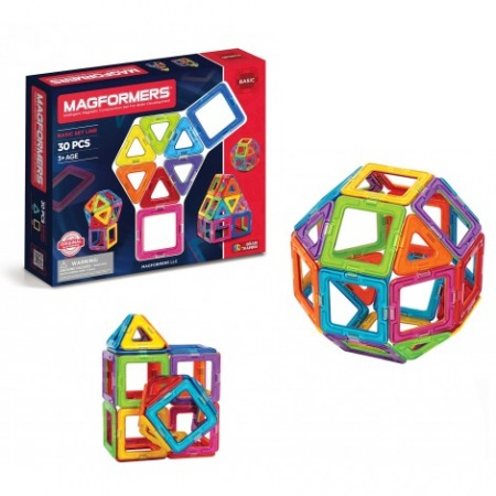 Jucarii magnetice - Clics-toys-Set-magnetic-de-construit-Magformers-30-piese