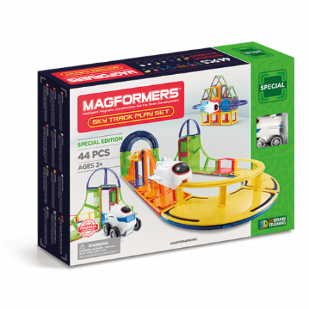 Jocuri si Jucarii Educative - Djeco-Set-magnetic-de-construit-Magformers-Sky-track-play-set