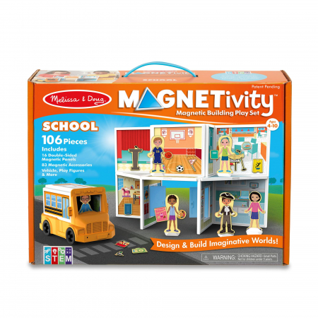 Jocuri si Jucarii Educative - Melissa & Doug Set magnetic de joaca La Scoala - Melissa & Doug