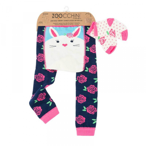Jucarii 1-3 ani - Zoocchini-Set pantaloni si soseste antiderapante, Zoocchini, 12-18 Luni Ã¢â‚¬â€œ Bunny