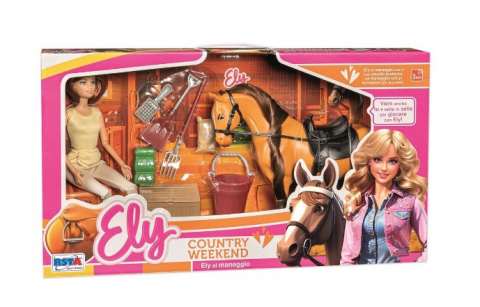 Set-papusa-fashion-29-cm,-cu-cal-si-accesorii-ingrijire,-vestimentatie-specifica-Country-RS-Toys