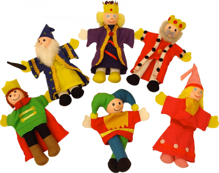 Toate jucariile - BigJigs-Set-papusi-degetar-Frumoasa-din-padurea-adormita-si-Regele-Arthur