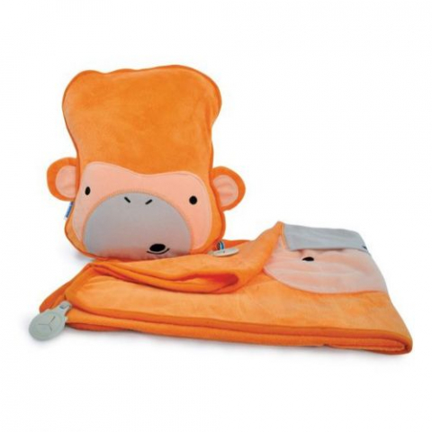 Jucarii 1-3 ani - Trunki-Set perna si pled Trunki SnooziHedz Monkey