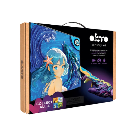 Jucarii educative - Okto-Set pictura 3D cu argila usoara, 29*29 cm - Manga - Water