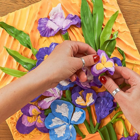 Okto-Set pictura 3D cu argila usoara, 30*40cm - Irises [3]