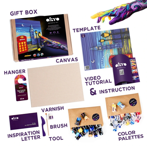 Jucarii educative - Okto-Set pictura 3D cu argila usoara, 30*40cm - London City