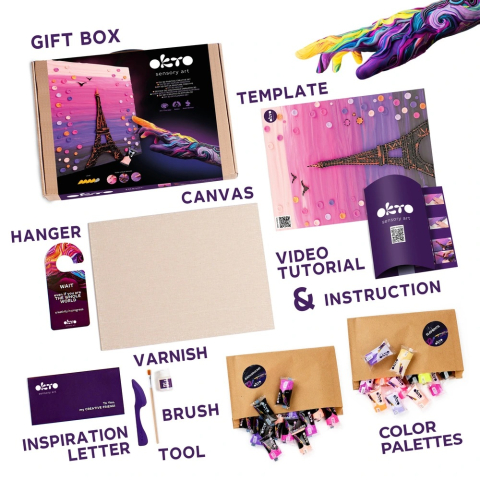 Okto-Set pictura 3D cu argila usoara, 30*40cm - Paris [3]