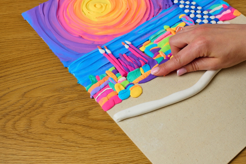 Okto-Set pictura 3D cu argila usoara, 30*40cm - Park Guell Barcelona [4]