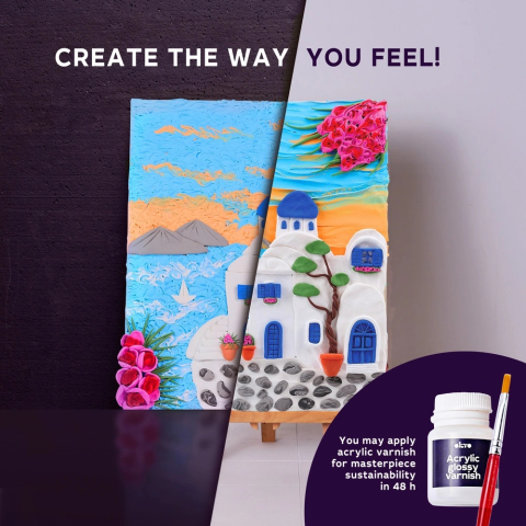 Set pictura 3D cu argila usoara, 30*40cm - Santorini [1]