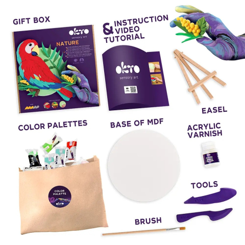 Set pictura 3D cu argila usoara, Nature - Macaw [1]