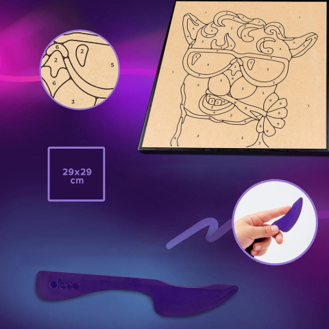 Set pictura cu argila usoara, 29*29 cm - Lama [4]