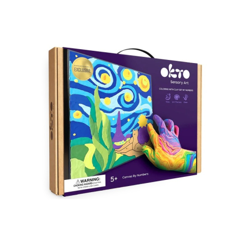 Oktató játékok - Set pictura cu argila usoara, 29*29 cm - Little Prince Night