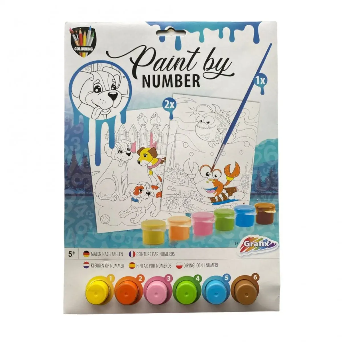 Oktató játékok - Grafix-Set pictura pe numere - Catelusi & lumea acvatica