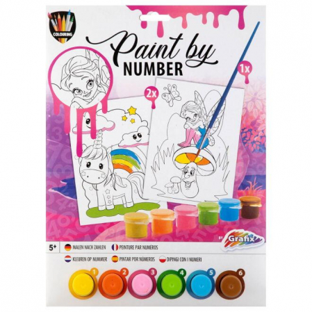 Festőkészletek gyerekeknek - Grafix-Set pictura pe numere - Unicorn si zana