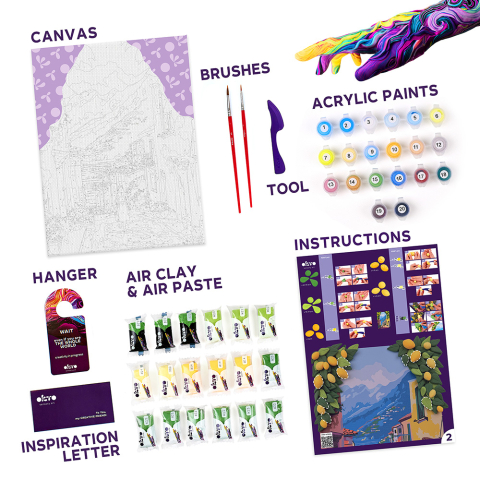 Okto-Set pictura si modelare 3D cu argila usoara, 30*40 cm - Lemon weekend [2]