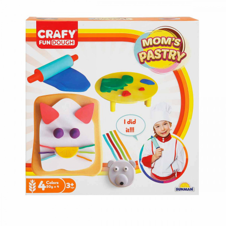 Jucarii 3-5 ani - CRAFY-Set plastilina si unelte de modelat Patiserie