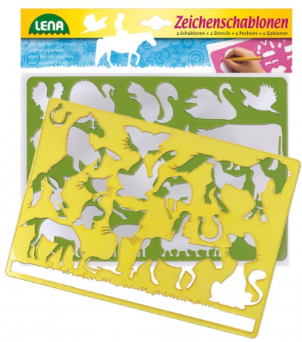 Jucarii 3-5 ani - Set-sabloane-animale-Lena-Cai-si-Pisici-Lena