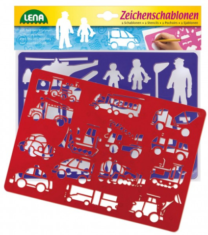 Jucarii 3-5 ani - Set-sabloane-Lena-vehicule-si-oameni-Lena