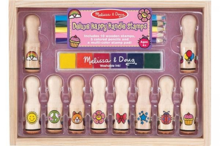 Lucru manual copii - Melissa-Doug-Set-stampile-Happy-Handle-Deluxe-Melissa-and-Doug