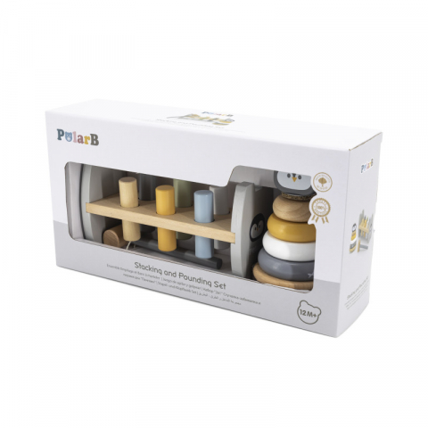 Játékok 3-5 éveseknek - Set stivuitor si mini banc cu ciocan, Pinguin, PolarB Viga